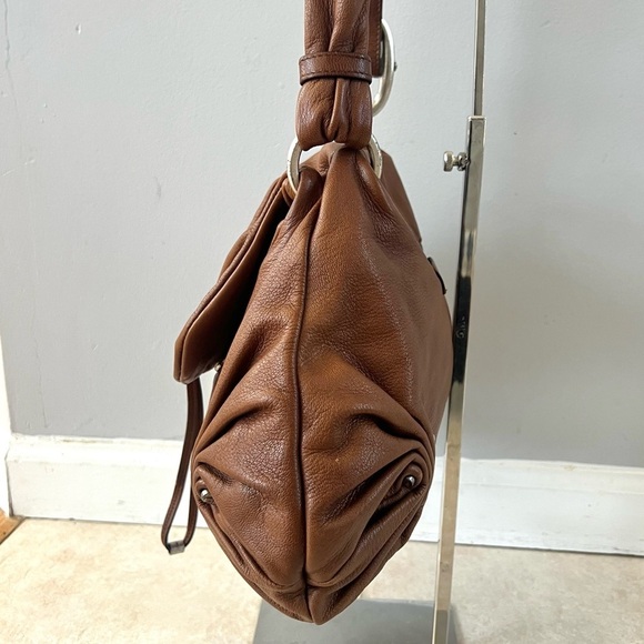 YSL Yves Saint Laurent Mamounia Sac Brown Leather Shoulder Pleated Hobo Bag - Picture 6 of 17